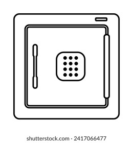 Personal safe or strong box for storing valuables in line drawing vector