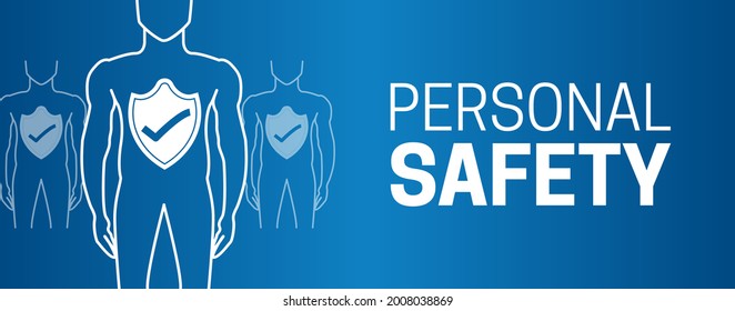 Personal Safety Blue Background Illustration