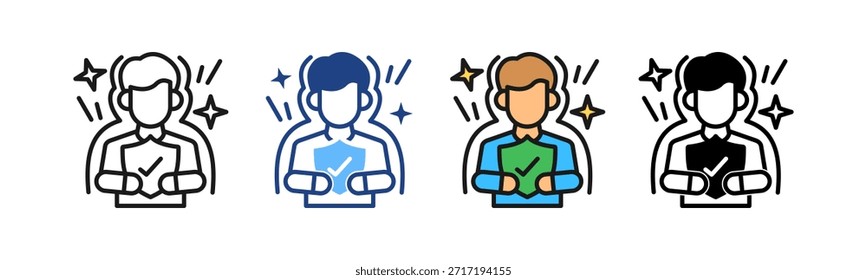 Personal Safety Icon Multiple Vector Illustration