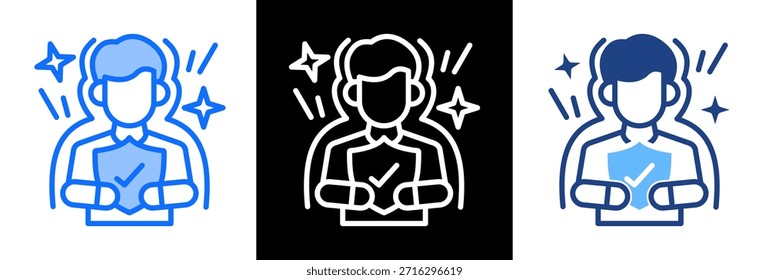 Icono de seguridad personal triplestyle Ilustración vectorial