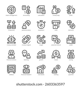Personal Saving Icon pack for your website, mobile, presentation, and logo design. Personal Saving Icon outline design. Vector graphics illustration and editable stroke.