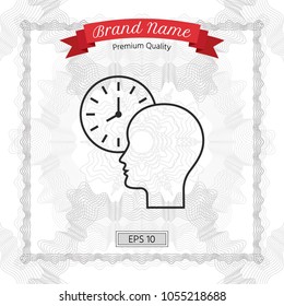 Personal schedule, time management, person with watch - line icon