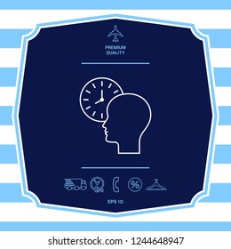 Personal schedule, time management, person with watch - line icon. Graphic elements for your design