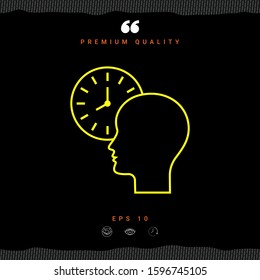 Personal schedule, time management, person with watch - line icon. Graphic elements for your design