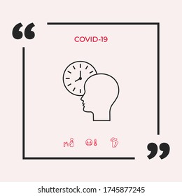Personal schedule, time management, person with watch - line icon. Graphic elements for your design