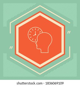 Personal schedule, time management, person with watch - line icon. Graphic elements for your design