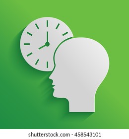Personal schedule, time management, person with watch - line icon.