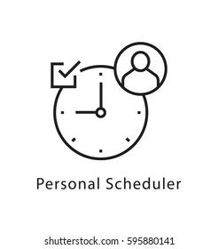 Personal Schedule Vector Line Icon 