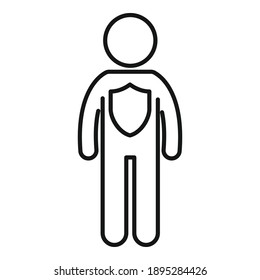 Personal security icon. Outline personal security vector icon for web design isolated on white background