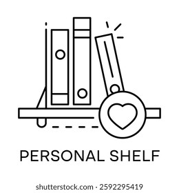 Personal Shelf – Organized Books on a Shelf Representing a Customized Library