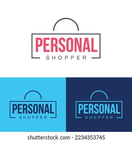 personal shopper logo design vector templet,