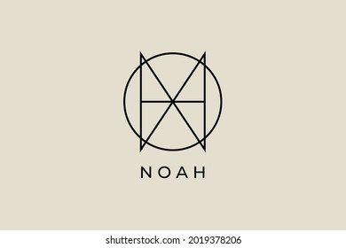 personal signature logo template name noah. usable logo design for private logo, business name card web icon, social media icon