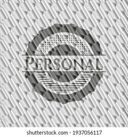 Personal silver color badge. Scales pattern. Vector Illustration. Detailed. 