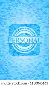 Personal sky blue emblem with mosaic background