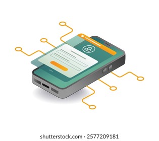 Personal smartphone security technology concept illustration