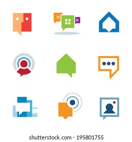 Personal Social Community Conversation On Internet Network Chat Icon Logo Elements