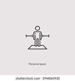 Personal Space  Icon Vector Isolated On White Background