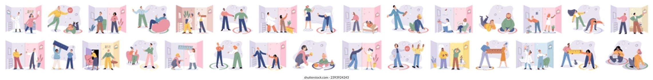 Personal space vector illustration. The concept personal space is deeply ingrained in human psychology and social norms Setting clear boundaries is important for preventing personal space violations