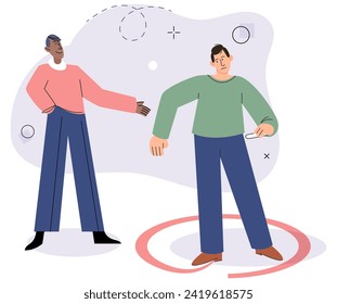 Personal space vector illustration. Each individuals personality influences their need for personal space The personal space concept explores interplay between psychology and social dynamics