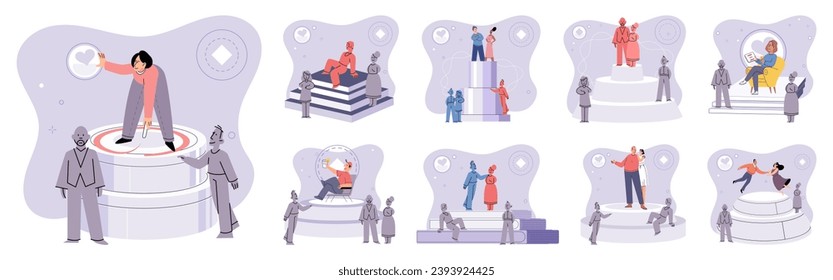 Personal space vector illustration. Effective communication involves respecting personal space and boundaries Physical contact can be comforting or discomforting depending on personal preferences - Shutterstock ID 2393924425