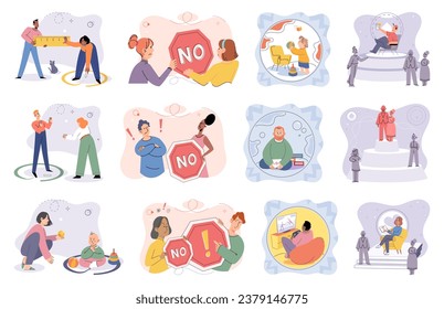Personal space vector illustration. Nurturing interpersonal relationships entails finding balance between closeness and personal space Some individuals may require greater distance within