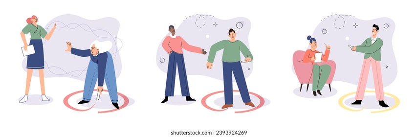 Personal space vector illustration. Protecting personal space is essential for maintaining psychological well being in social settings Understanding psychology behind personal space can enhance