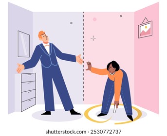 Personal space vector illustration. The psychological aspect personal space affects our comfort and well being Effective communication involves being mindful personal space and respecting others