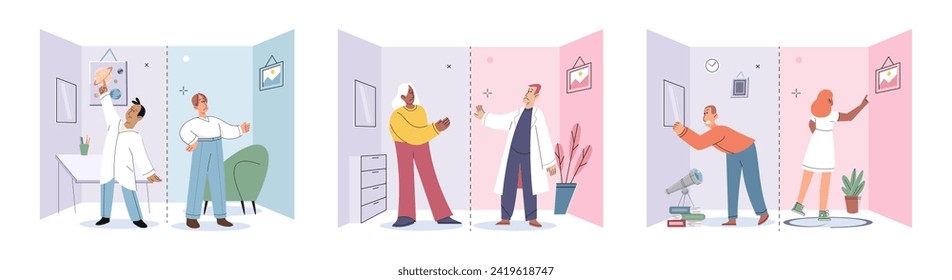 Personal space vector illustration. Social interactions are influenced by societal norms and expectations regarding personal space The personal space metaphor represents psychological boundaries