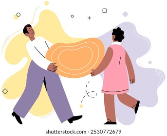 Personal space vector illustration. Social distancing measures have made people more aware importance personal space Discomfort arises when personal space is invaded without consent Personal space