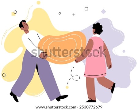 Personal space vector illustration. Social distancing measures have made people more aware importance personal space Discomfort arises when personal space is invaded without consent Personal space