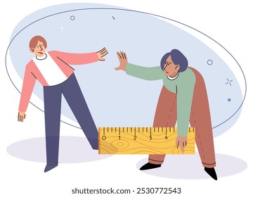 Personal space vector illustration. Understanding psychology behind personal space can enhance our interpersonal relationships Respecting personal boundaries and space contributes to healthy social