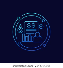Icono de gasto personal, diseño lineal