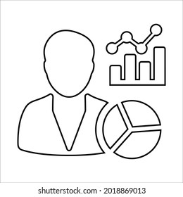 Personal, statistics, analytics, diagram outline icon. 