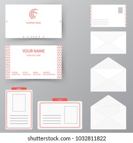 Personal style collection. Vector illustration design for business and personal use. Set of business card with envelope and badge. Modern presentation with company logo.
