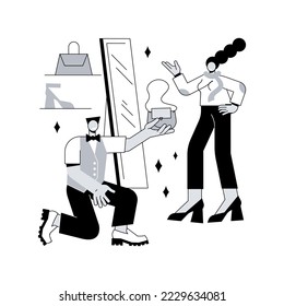 Personal stylist abstract concept vector illustration. Shopping consultant, beauty blogger, business clothes tailor, workspace fashion, man and woman style, dressing room abstract metaphor.