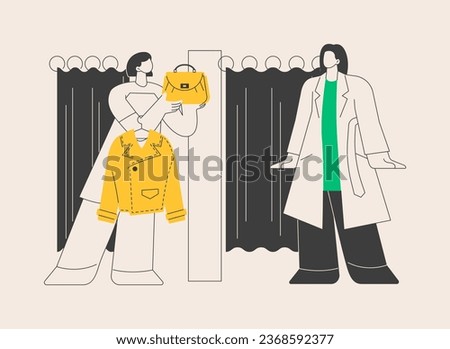 Personal stylist abstract concept vector illustration. Shopping consultant, beauty blogger, business clothes tailor, workspace fashion, man and woman style, dressing room abstract metaphor.