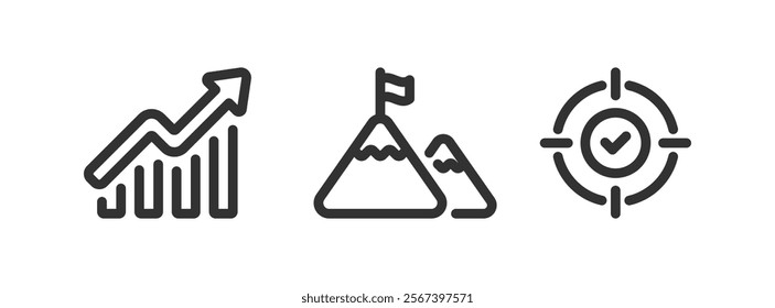 Personal success icon. Career goal. Personal development strategy. Skill progress. Achievement growth.