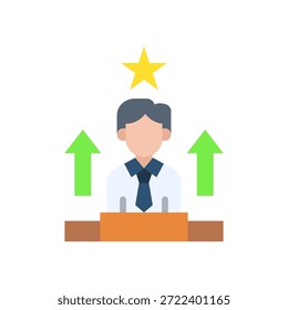 Icono de éxito personal Ilustración vectorial plana