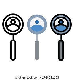 personal symbol, search icon set, personal glass icon with various styles