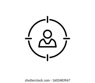 Personal targeting line icon. High quality outline symbol for web design or mobile app. Thin line sign for design logo. Black outline pictogram on white background