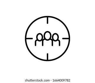 Personal targeting line icon. High quality outline symbol for web design or mobile app. Thin line sign for design logo. Black outline pictogram on white background