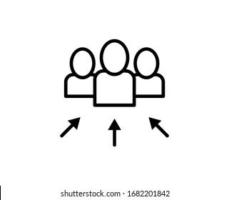 Personal targeting line icon. High quality outline symbol for web design or mobile app. Thin line sign for design logo. Black outline pictogram on white background