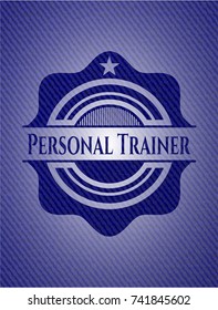 Personal Trainer badge with denim texture