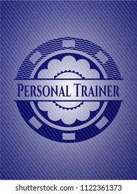 Personal Trainer badge with jean texture