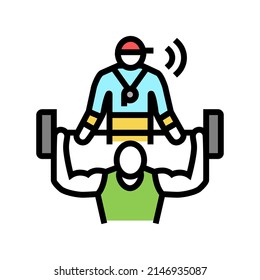 persönlicher Trainer Farbsymbol Vektorgrafik. persönliches Trainerzeichen. einzelne Symbolillustration