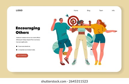 Personal trainer concept. Teamwork in fitness and personal wellness training, individuals supporting and motivating each other to achieve physical goals, target achievement and group encouragement
