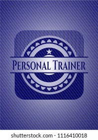 Personal Trainer emblem with jean background