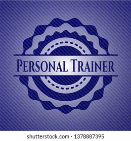 Personal Trainer emblem with jean high quality background