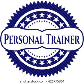 Personal Trainer emblem with jean texture