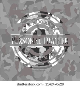 Personal Trainer grey camouflage emblem